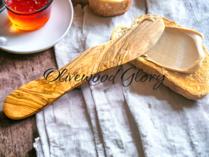 Olivewood Spreader for Jam, Butter, Peanut Butter - Handcrafted Natural Wood Utensil for Everyday Use - Kitchen Essential