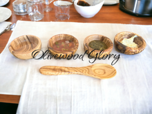 Handcrafted Olive Wood Snack Bowl - Perfect for Nuts, Snacks, Dips - Optional Small Spoon - Rustic, Natural, and Elegant Wooden Serving Dish