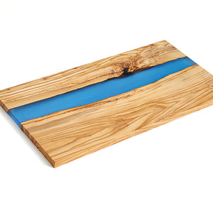 Charcuterie Epoxy Natural Olive Wood Serving Tray - Natural Olive Wood Serving Tray ( Hand made Food safe )
