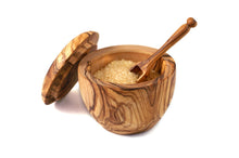 Olive Wood Sugar Bowl With a Spoon Handmade Perfect for weddings, house-warming, anniversaries, special occasions