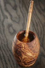 Olive Wood Honey Jar With Dipper Made of Olive Wood Handmade,Natural,Chemical Free, seamless